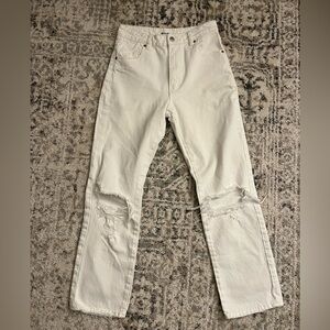 Rollas women’s white jeans size 26 high rise straight leg